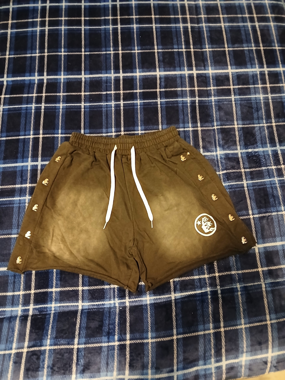 Hellstar Black Short With Metal Logo Buttons